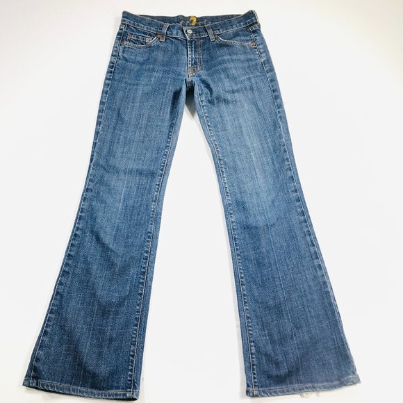 Seven 7 For All Mankind FLARE Blue Jeans Women's Size 29 x 31 in EUC - Picture 1 of 10